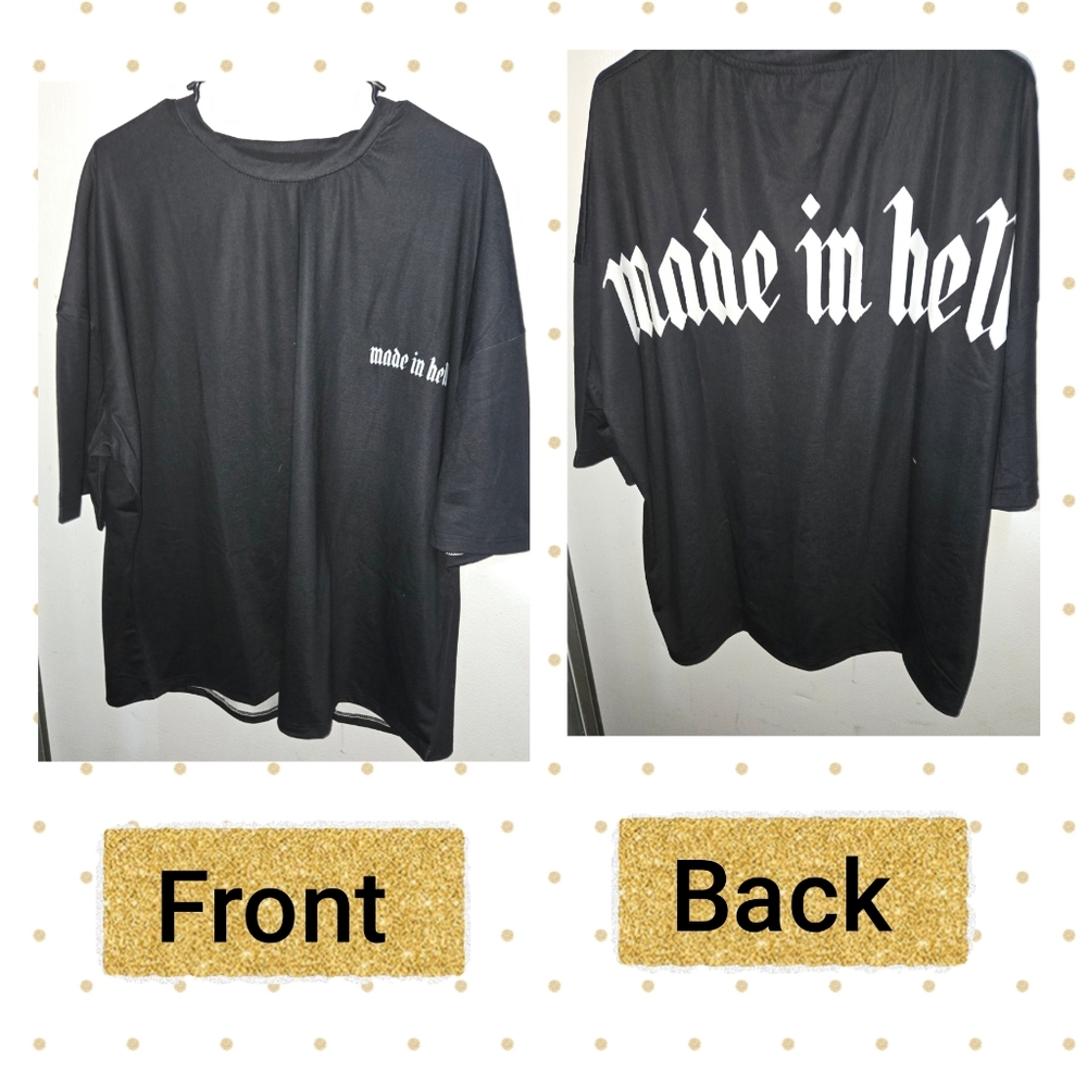 ❤️ NWOT Black Oversized T-Shirt Duval Clothinh Sz XXL - Picture 3 of 6